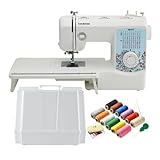 Brother XR3774 Wide Table Sewing and Quilting Machine Bundle with Hard Case and 12 Color Sewing Thread Kit (3 Items)