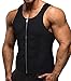 Memoryee Sauna para Hombre Sudor con Cremallera Chaleco para Perder Peso Corsé de Neopreno Caliente Entrenador en la Cintura Camisa para Adelgazar Entrenamiento/Black/L