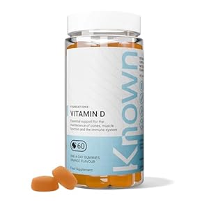 Known Tasty Vitamin D Gummies – 25μg Vitamin D3 for Immune & Bone Health – Natural Orange Flavour – 60 Gummies, 2 Month Supply