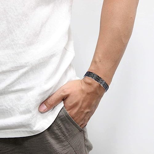 Azonee Mens Copper Magnetic Bracelets, 99.9% Pure Copper Bracelet with Ultra Strength Magnets, 8.6inches Adjustable Wristband Bracelets, for Birthday Gift, Holiday Gift, 1 Pcs