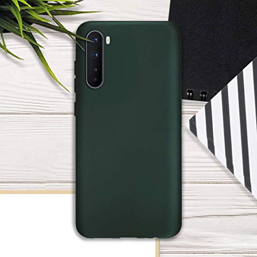 Image of WOW IMAGINE Soft 360 Degree All Sides Protection with Anti Dust Plugs Shockproof Slim Silicone Back Case Cover for One Plus 1+ OnePlus Nord - Olive Green
