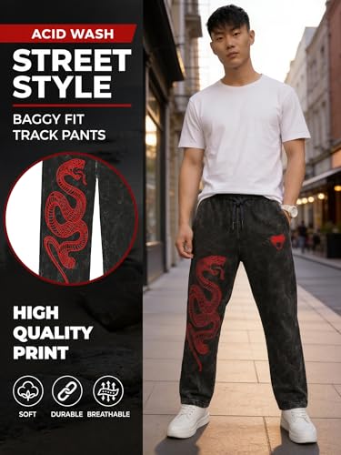 Image of fanideaz Mens Cotton Baggy Trackpant for Men | Streetwear Loose Fit Track Pants for Men | Comfortable Breathable Cotton Casual Wear Lower for man Stylish