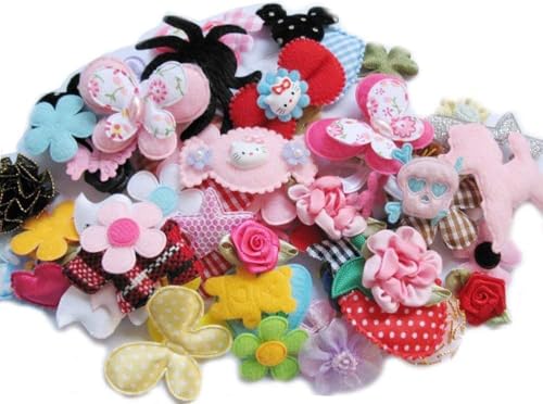 *Sale* YYCRAFT 120 Assorted Fabric Applique Scrapbooking Ribbon Flowers Bows Embellishment Sewing Craft Wedding Baby Shower