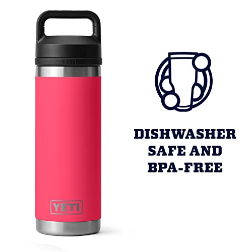 Image of YETI Rambler 18 oz Bottle, Leakproof, Vacuum Insulated, Stainless Steel with Chug Cap, Bimini Pink