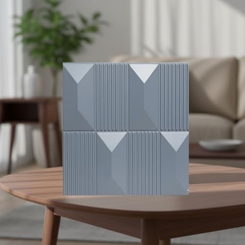 Image of Kayra Decor 3D PVC Wall Panels for Bedroom & Living Room | Artisian Design |Gray Color | 19.7 x 19.7 Inch | Pack of 40 | 107.60 Sq Ft