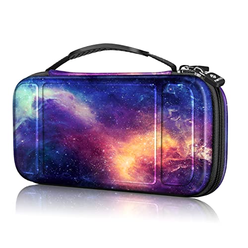 FINTIE Etui Housse pour Nintendo Switch Lite 2019 - Pochette Portable Etui Rigide en EVA Zippée en Matériau Durable Anti-Choc Sac Coque pour la Console pour Nintendo Switch Lite, Galaxy