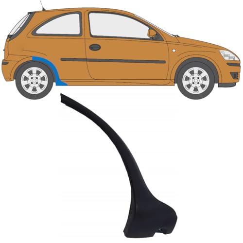 Moulure latérale sur aile arrière pour Opel Corsa C 2000-2010 / Droite