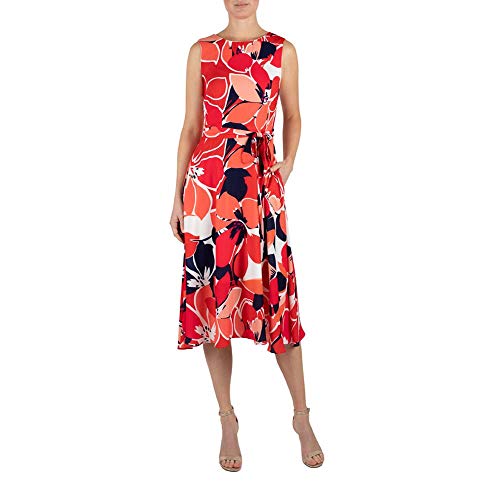 DONNA RICCO　パーティードレス Donna Ricco Cocktail Dress 12 Blue Sleeveless Lined Sheath