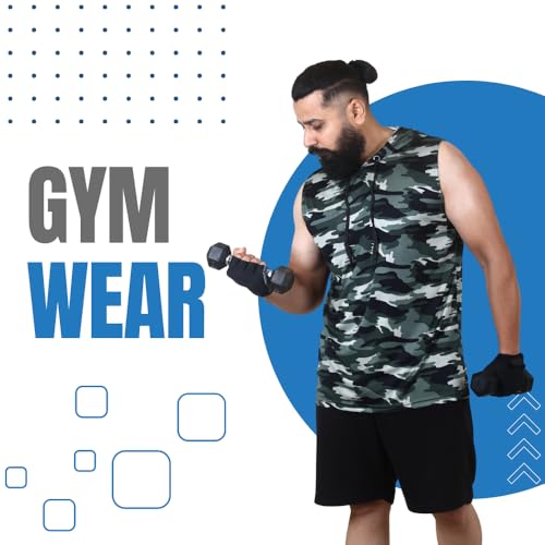 Image of Sleeveless Hoodies T Shirts for Men - Gym Vest, Sando Tank Top Wear, Workout Baniyan, Bodybuilding Tshirts, Sports Tshirt Vests