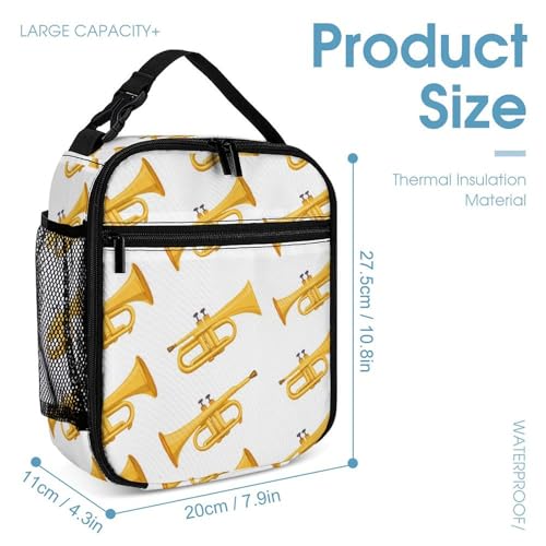 Trumpet Pattern Cute Backpacks Set Lightweight Lunch Bag Aesthetic Pencil Cases for Travel Work4