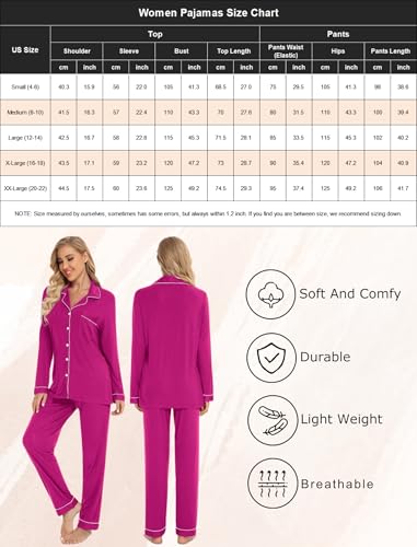 Image of Pjmlifecoco Pajamas Set Long Sleeve Womens Button Down Sleepwear Two Piece Nightwear Soft Pj Lounge Sets S-XXL