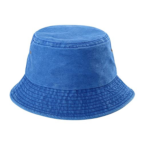 Bucket Hat, Summer Travel Beach Sun Hat, Bucket Hat For Women Men Cotton Unisex Packable Fisherman Hat Outdoor Cap Sky Blue #TOP12