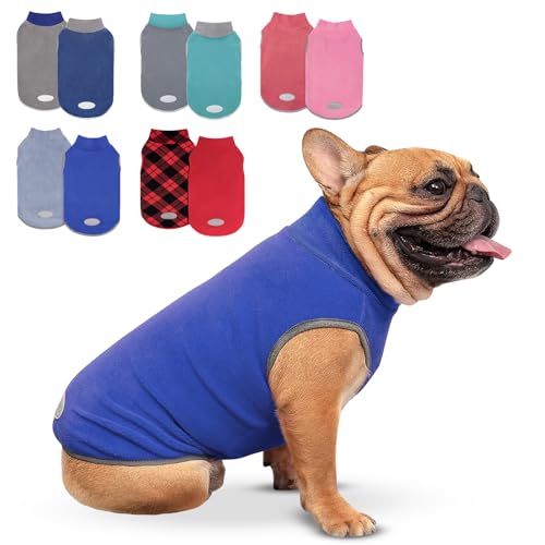 Image of cyeollo 2 Pack Fleece Dog Sweater Pullover Lightweight Reflective Jacket