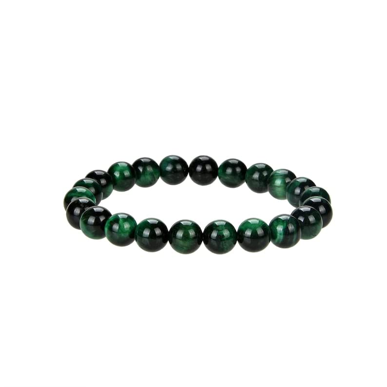 Bracelet oeil de tigre vert 6mm pour surmonter le stress et attirer la chance