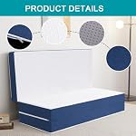 Twolike Petit matelas pliant jumeau, 4 Matelas en mousse de mémoire Tri Fold de pouce avec couvercle lavable, Topper matelas pliable avec fond antidérapant,Support et soulagement de pression, Petit Twin 75"X 25"X4", Bleu