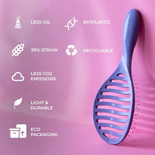 Beautypom Detangle Hair Brush - Effortless Knot Removal and Styling Hair Brush Women, Men, and Kids - Achieve Healthy, Gorgeous Hair with Ease, Elegance, and Innovative Design - Purple - Image 5
