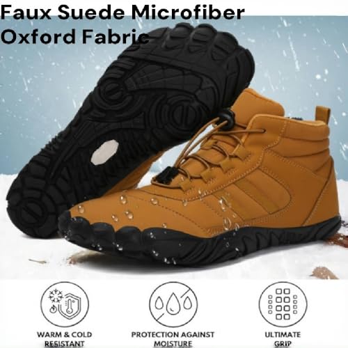 Barefoot Winter Boots - Waterproof Minimalist Hiking Boots for Snow | Wide Toe Box & Zero-Drop Sole | Non-Slip Ice Traction | Ethical Wool Lining - Unisex3