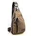 Price comparison product image Mens Casual Canvas Military Messenger ShoulderBag Backpack Breast Pocket for Bike Brown (Large size)