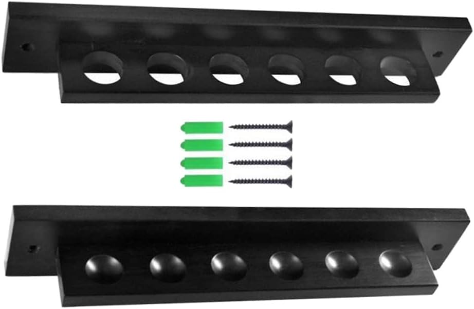6-hole Wooden Billiard Cue Rack Wall Release Rack/bar Support Wall-mounted Accessories