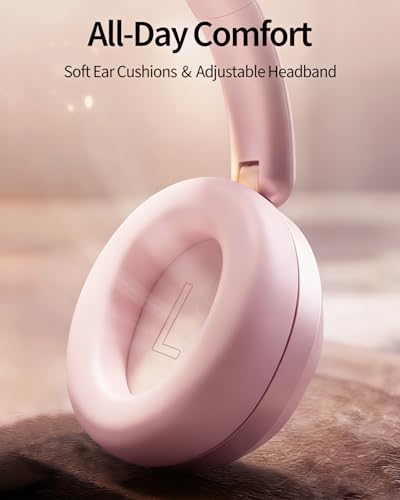 Image of Wentronic Y05 Bluetooth Over-Ear Headphones with Active Noise Cancelling, Hi-Res Audio, 48H Playtime, Built-in Mic, Wired /Wireless, Works with iOS, Android & PC, Pink