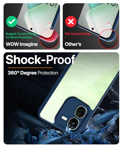 Image of WOW IMAGINE Shockproof Hybrid Back Cover for iQOO Z9x 5G | Hard Slim fit Back Case | PC & TPU | Clear Transparent Case - Blue