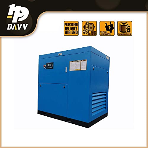 Hpdavv 50Hp / 37Kw Rotary Screw Compressor - 230V / 60Hz / 3-Ph - 198Cfm@Max 150 Psi - Heavy Duty Stationary Industrial Air Compressed System - Built-In Oil Separator #TOP3