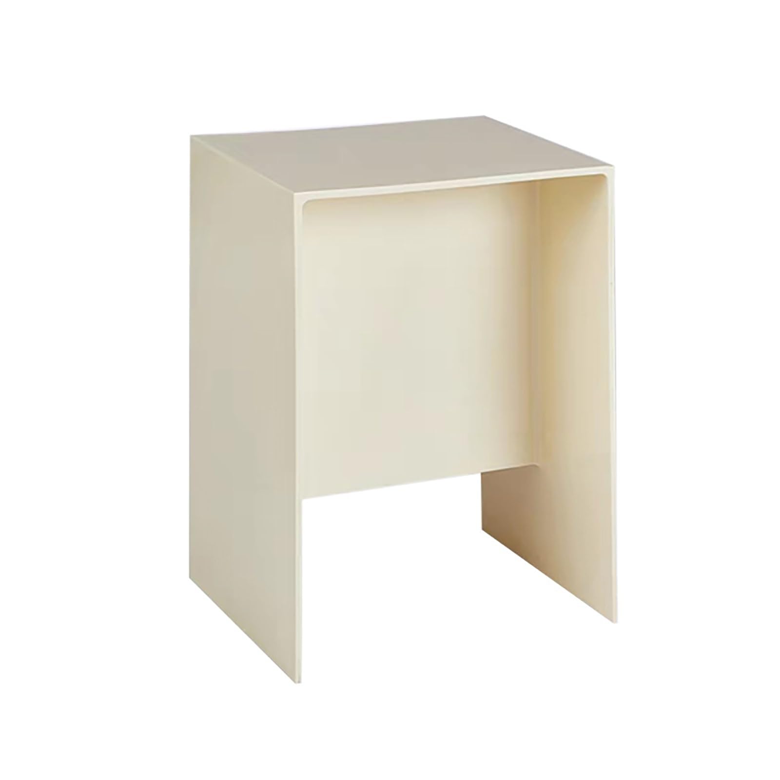 AMZBNEIDI Clear Acrylic Side Table Narrow, Acrylic Nightstand Colorful Bedside Table with Open Storage Shelf(Bianco)