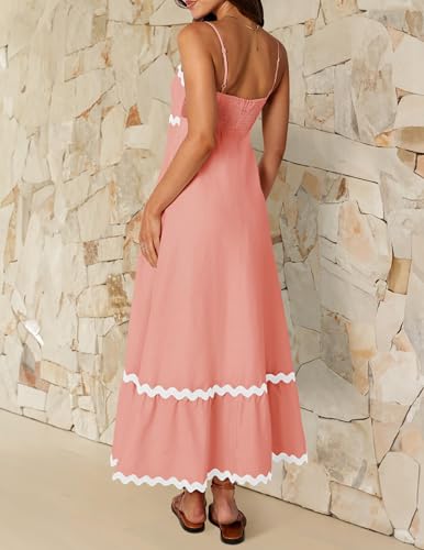Image of ZESICA Women's 2026 Summer Spaghetti Straps Sleeveless Backless Sundress Flowy Smocked Lace Swing A Line Midi Dress