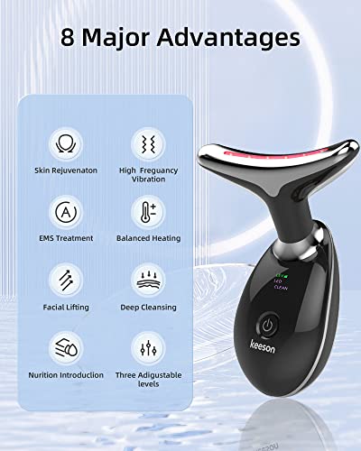 Keeson Red Light Therapy For Face, Neck Face Massager, Based On Triple Action Led, Thermal And Vibration Technologies, Led Skin Rejuvenation For Facial Massager & Neck Beauty Device #TOP4