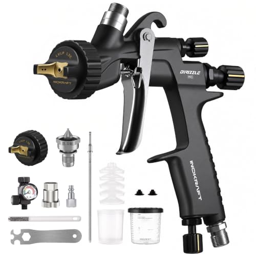 InoKraft Drizzle Pro LVLP Spray Gun, Precise Low-Overspray Performance with Ultra-Light 340g Design....