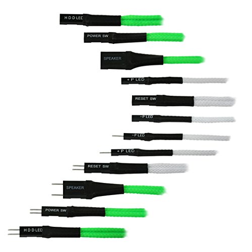 Nanoxia900900328 Front Panel Extensions, 30 cm, Green/White Single Sleeve