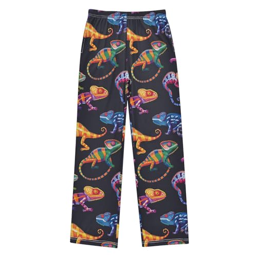 Pajama Pants Colorful Lizard Print Long Sleep Pants Lounge Bottoms