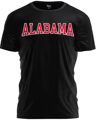 TeeStock Alabama T-Shirt Bold Sport State Letters Tee for Fans and Game Days