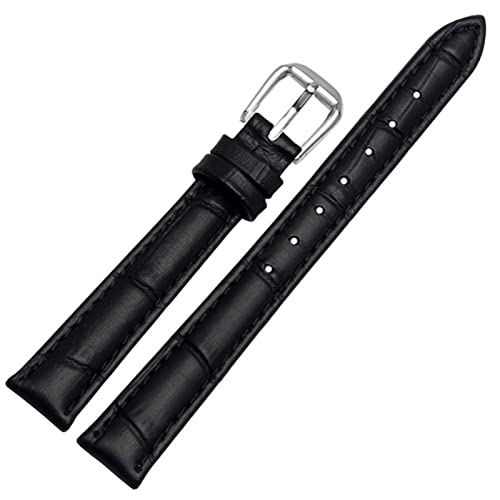 For any brand leather watchband for Girls and Student Crocodile grain band 10 12 14 16 18mm black brown red white blue strap