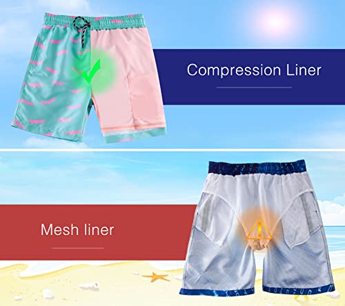 Cozople Crocodile Swim Shorts With Boxer Brief Liner Bright Blue Swimming Trunk Compression Quick Dry Swimwear Anti Chafe Stretchy Boardshorts Size 10-12 #TOP3