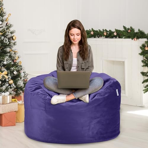 image for HABUTWAY Bean Bag Chair 3Ft Luxurious Velvet Ultra Soft Fur with High-