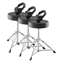 Alesis Drum Essentials Bundle Complete Electric Drum Set Accessory Pack Including A Drum Throne and On-Ear Headphones Pack of 3