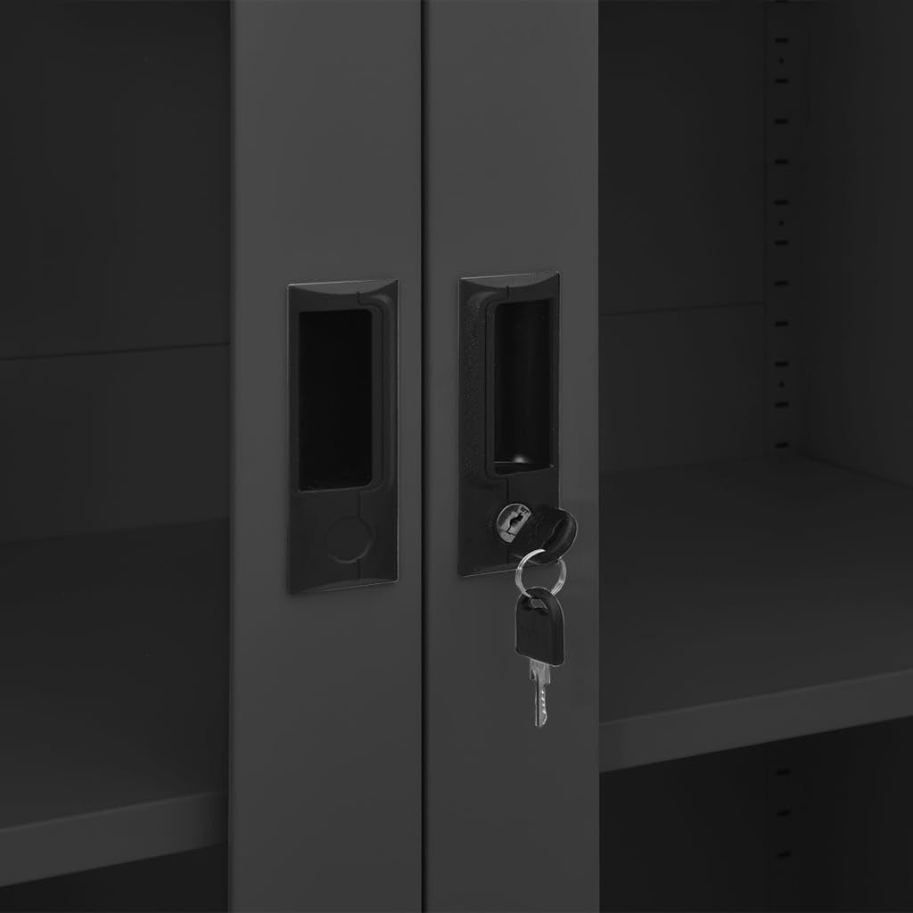 Office Cabinet Anthracite,Filing Cabinet,Freestanding Storage Cabinet,Multi-Function Cabinet,Media Cabinet,Modern Style,for Office,Home,School,Employee,35.4"x15.7"x70.9" Steel