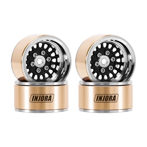 INJORA ModuWheel Roues en aluminium 1.3" décalage négatif -4.05mm pour TRX4M SCX24 1/18 1/24 RC (noir)