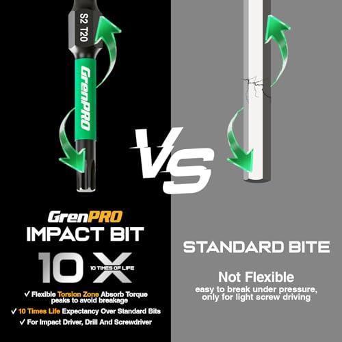 Image of GRENPRO 11Pcs Impact Torx Bits T20, 2 inch S2 Steel Magnetic Screwdriver Bits | CNC Machined Torx Bits, 1 /4 inch Hex Shank Security Star Bits for Impact Drivers, with Storage Box