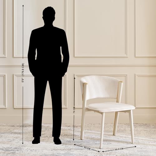 Image of Home Centre | Modern | Mild Steel | Dining Chairs | Cream | Set of 2 | 1 Year Warranty