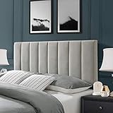 DG Casa Sierra Tufted Upholstered Vertical Channel Adjustable Height Headboard, Queen Size in Beige...