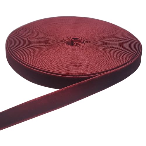 Image of 10 Yards Burgundy Velvet Ribbon Spool (Wine, 3 /8 inch)