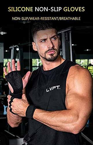 Image of Weight Lifting Workout Gloves with Built-in Wrist Wraps for Men and Women - Great for Gym Fitness, Cross Training, Hand Support & Weightlifting. (X-Large, Black)