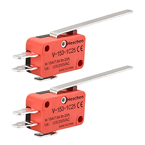 Pack De 2 Micro-interrupteurs V-15-1C25 SPDT à Bouton - Fin De Course, Pour Projets électroniques