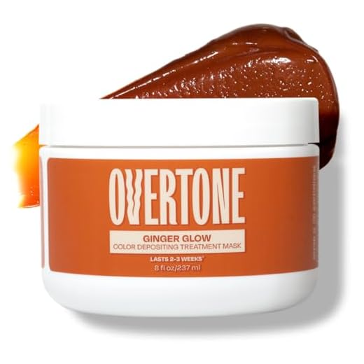 oVertone Haircare Semi-Permanent Color Depositing Conditioner with Shea Butter & Coconut Oil, Ginger, Cruelty-Free, 8 oz
