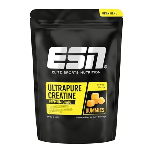 ESN Ultrapure Creatine Gummies 120 Gummies 30 Portionen Mango mit 3 4 g Kreatin Monohydrat pro Tagesportion