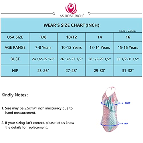 As Rose Rich Girls Swimsuit - Girls One Piece Bathing Suits - Ruffle Swimming Suit For Kids 7-16 Upf50+ Multi Flowers 16 #TOP5