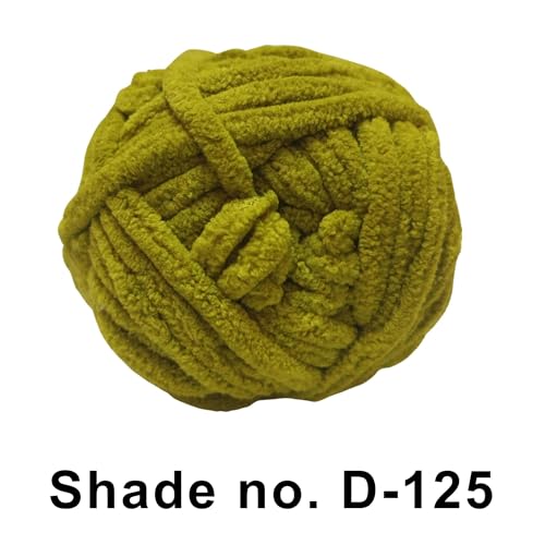 Image of VCR Lime Green, 100 Grams Hank, 60 Meters Length, Premium Polyester Ball for Crochet and Knitting, Pack of 1 Yarn, Soft and Bulky Fur Suitable for DIY