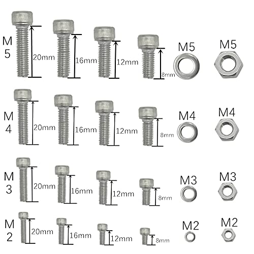 Assortiment Vis 1060 pcs / boîte M2 M3 M4 M5 Vis de douille hexagonale Ensemble 304 en acier inoxydable plate coiffe de la tête vis à tête boulonnière noix de joint et costume de clé Jeu De Vis éCrous